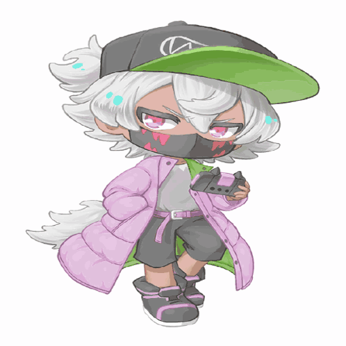 a drawing of a person wearing a mask and a hat with the letter g on it