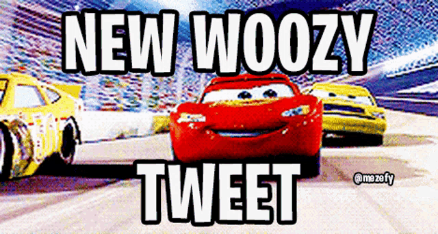 a picture of cars with the words new woozy tweet below it