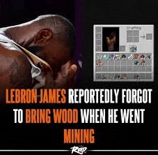 lebron james is reportedly forgot to bring wood when he went mining .