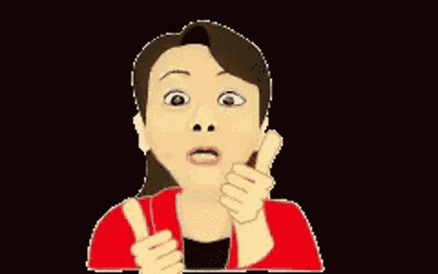 a cartoon of a woman giving a thumbs up sign