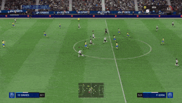 a soccer game is being played between hom and awy