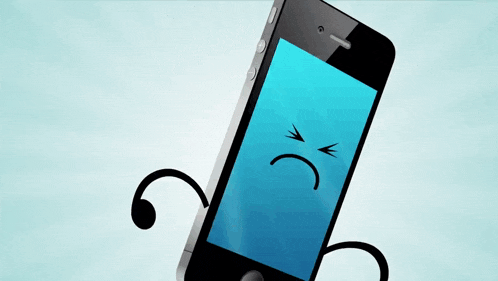a cartoon phone with arms and legs and the words their loss behind it