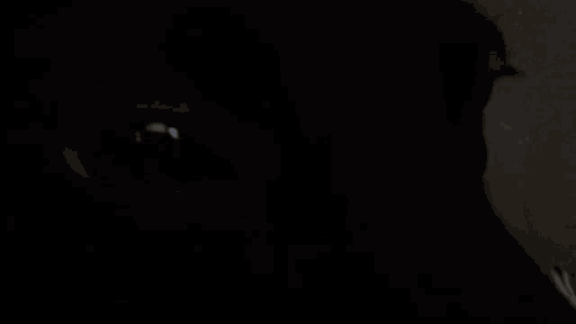 a close up of a person 's eyes in the dark