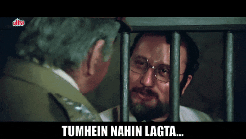 a man in a prison cell with the words tumhein nahin lagta
