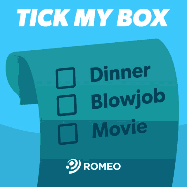 an advertisement for tick my box by romeo shows a checklist