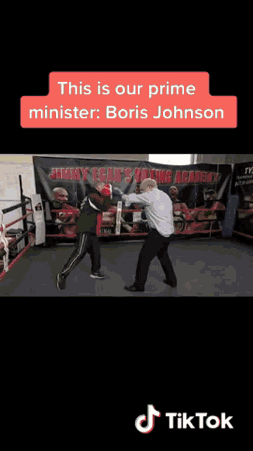 a tiktok video shows a man running on a field with the caption " this is our prime minister boris johnson "
