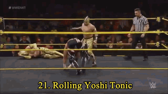 Rolling Yoshi Tonic Powerbomb GIF - Rolling Yoshi Tonic Powerbomb Wrestling Throw GIFs