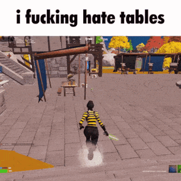 Fortnite Table Fortnite GIF - Fortnite Table Fortnite I Fucking Hate Tables GIFs