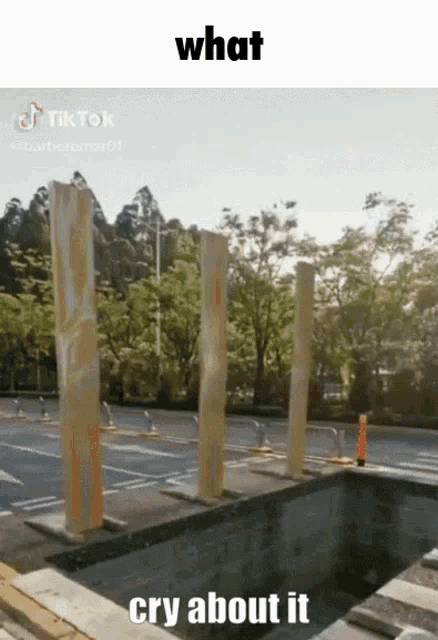 a picture of a construction site with a caption that says " what cry about it "