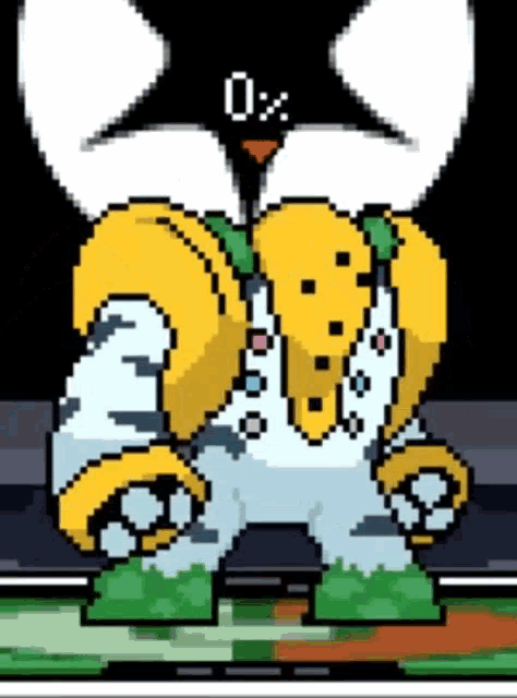 a pixel art drawing of a cat with the number 0x on its face