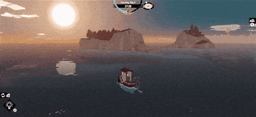 a screenshot of a video game shows a boat in the ocean and the time is 17:28