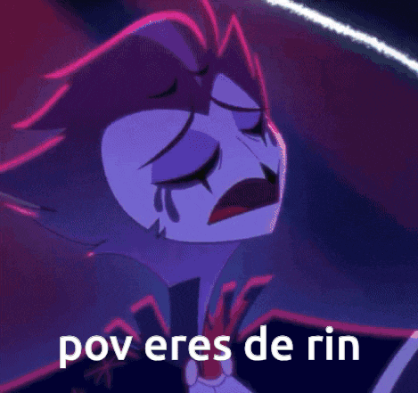a picture of a cartoon character with the words pov eres de rin written below him .