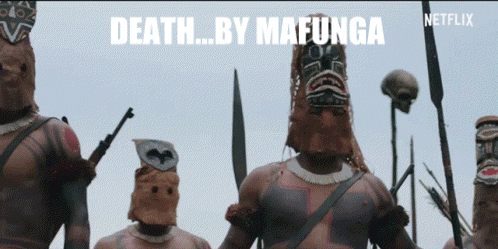 a netflix advertisement for death by mafunga shows a group of warriors