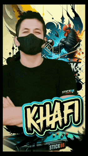 a man wearing a mask with the name khali