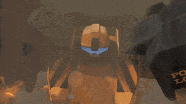 a robot with the word police on the side