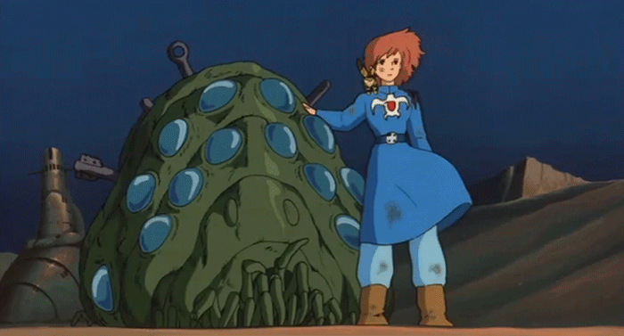 A Girl And Her Ohmu - Nausicaa Of The Valley Of The Wind GIF - Nausicaa Ohmu Valley Of The Wind GIFs