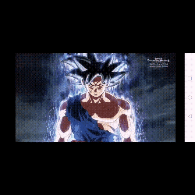 a close up of a dragon ball z character on a phone