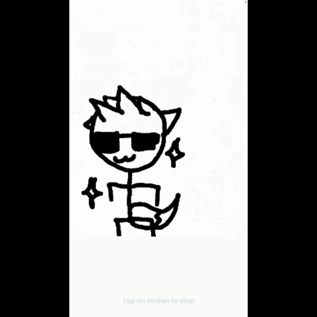 a drawing of a stick figure with sunglasses on
