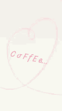 the word coffee is written in a heart shape on a white board .