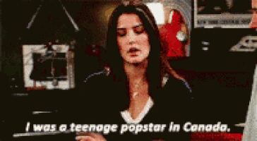 a woman is talking about being a teenage popstar in canada
