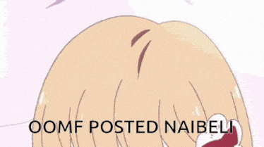 a cartoon of a girl laying on her stomach with the words oomf posted naibeli written below her