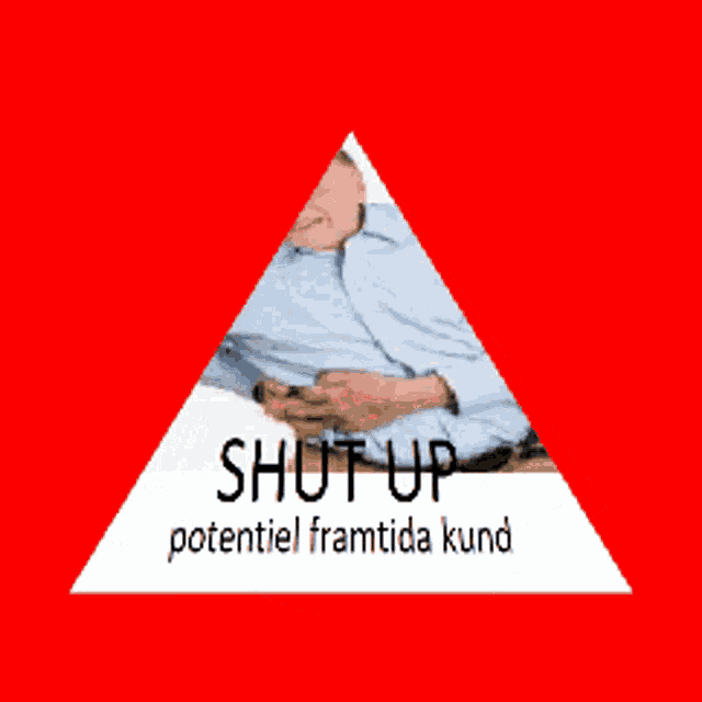 a pyramid with a picture of a man and the words shut up