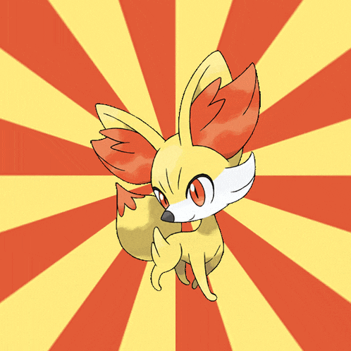 a drawing of a fox with red and yellow stripes in the background