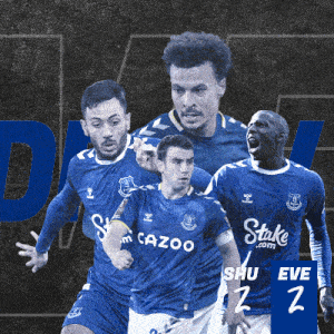 a group of soccer players wearing blue shirts with cazoo on them