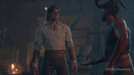 a man with horns is standing next to another man with horns