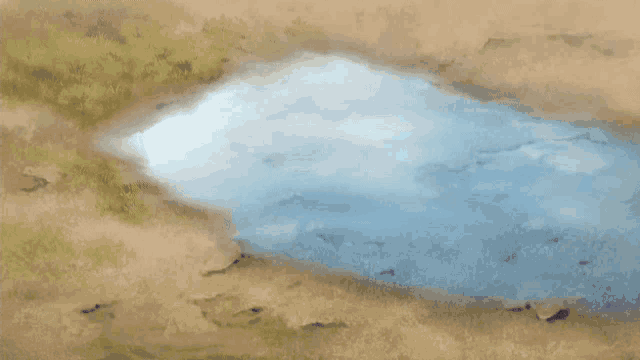 a cartoon drawing of a person 's foot splashing water