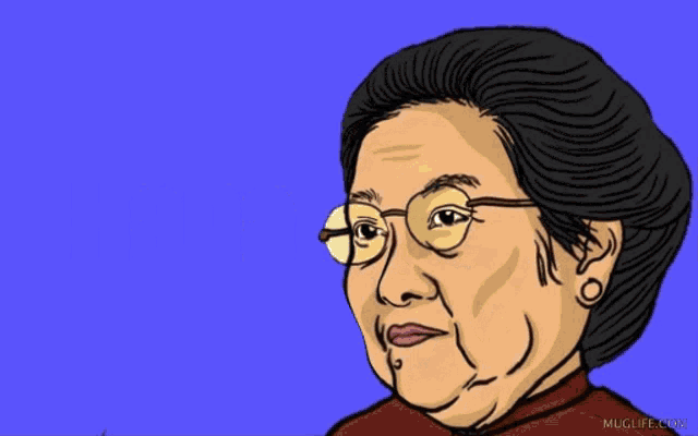 a cartoon of a woman with glasses and the word ruwet