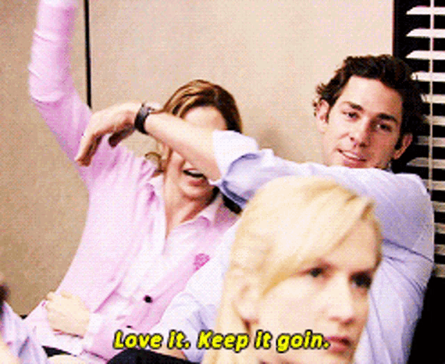 The Office Jim And Pam GIF - The Office Jim And Pam Love It Keep It Goin GIFs