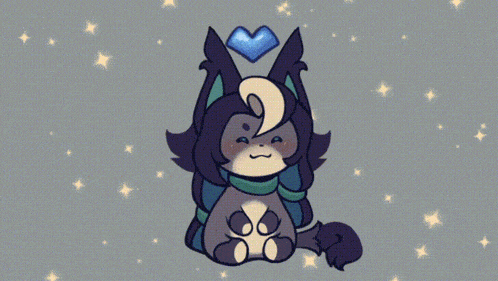 a cartoon cat with a heart on its head