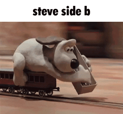 a stuffed animal is riding a train with a bucket on its back .