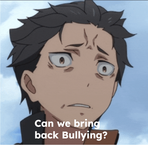 a picture of a boy with the words " can we bring back bullying "
