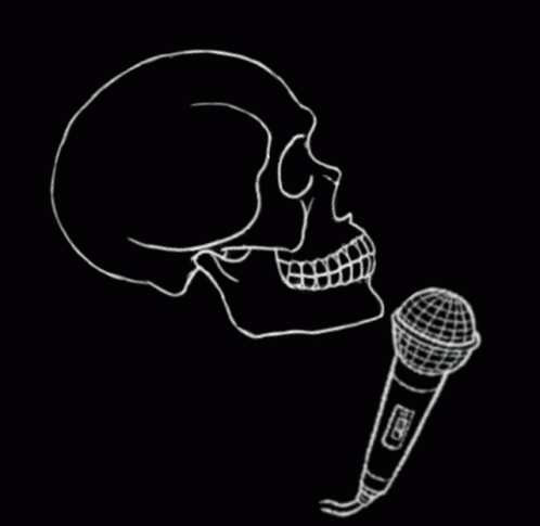 Skull Microphone GIF - Skull Microphone Ubki GIFs
