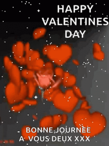 Happy Valentines Day Rose GIF - Happy Valentines Day Rose Hearts GIFs