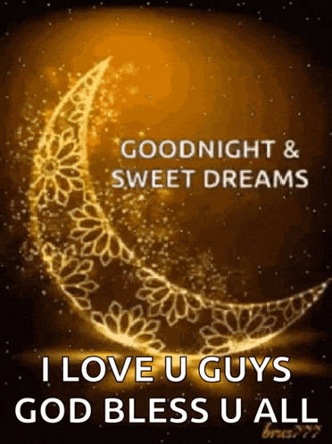 a picture of a crescent moon with the words `` goodnight & sweet dreams ''