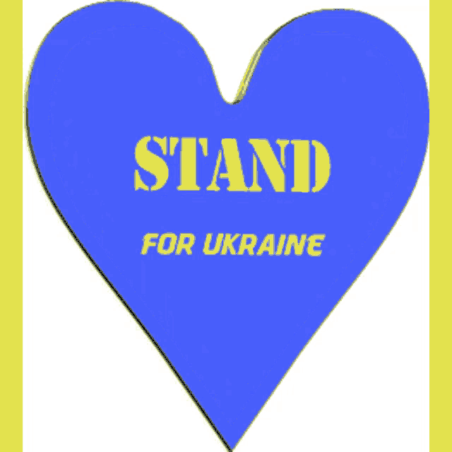 a blue heart that says stand for ukraine