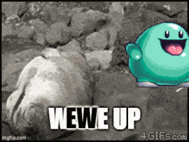 a picture of a seal with the words wewe up written on it