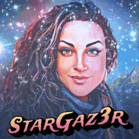 a painting of a woman with the words stargaz3r written below her