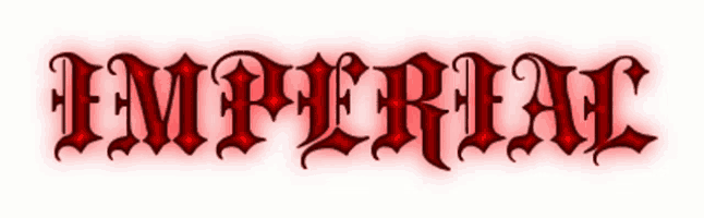 the word imperial that is red and black
