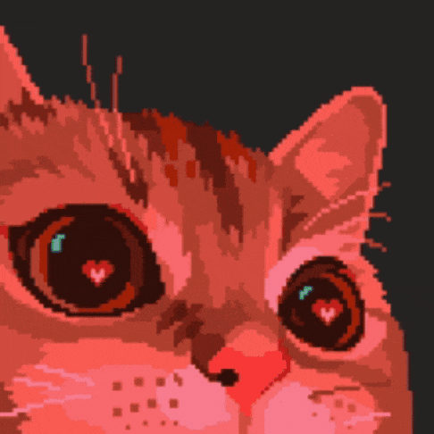 a pixel art of a cat with the words it 's so