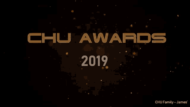 a black background with chu awards 2019 written in orange