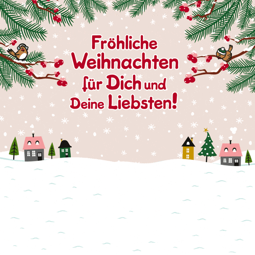 a christmas card with a sheep wearing a santa hat and holding gifts