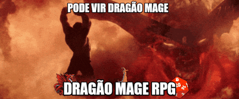a poster with a dragon and the words pode vir dragao mage dragao mage rpg