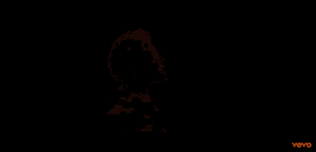 a silhouette of a man in a dark room with the word vevo on the bottom right