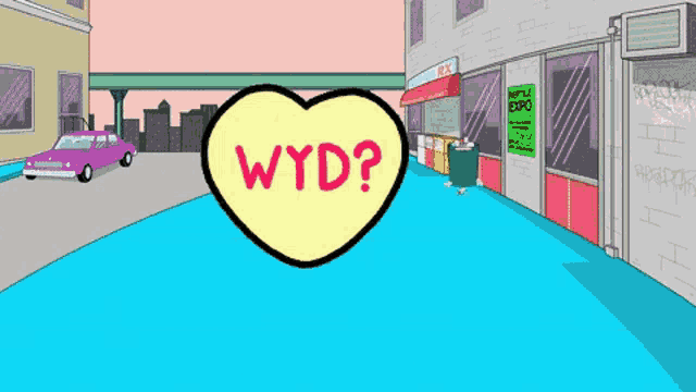 a candy heart with wyd written on it