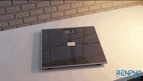 a renpho scale displays a weight of 136.2