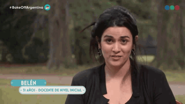 a woman named belen is on a tv show called bake off argentina
